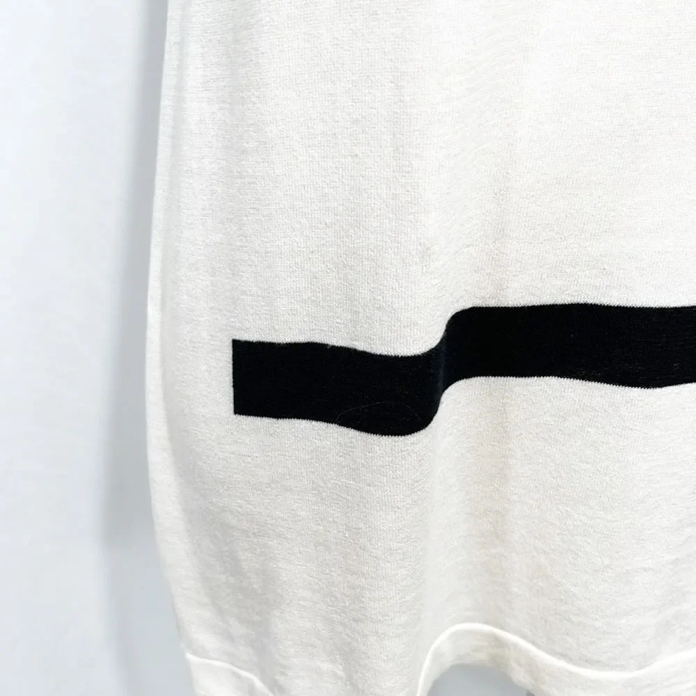 Lisa Todd Cream and Black Color Blocked Sleeveless Sweater Medium - Picture 6 of 9